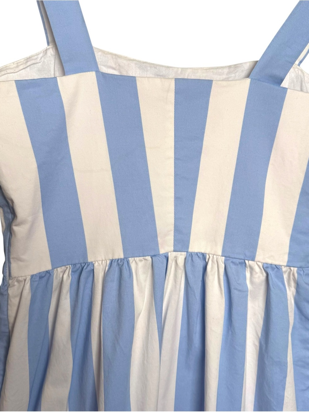UTERQUE Pin Stripe Fit N Flare Midi Dress Size Small 26 Sleeveless Blue White - Picture 6 of 16